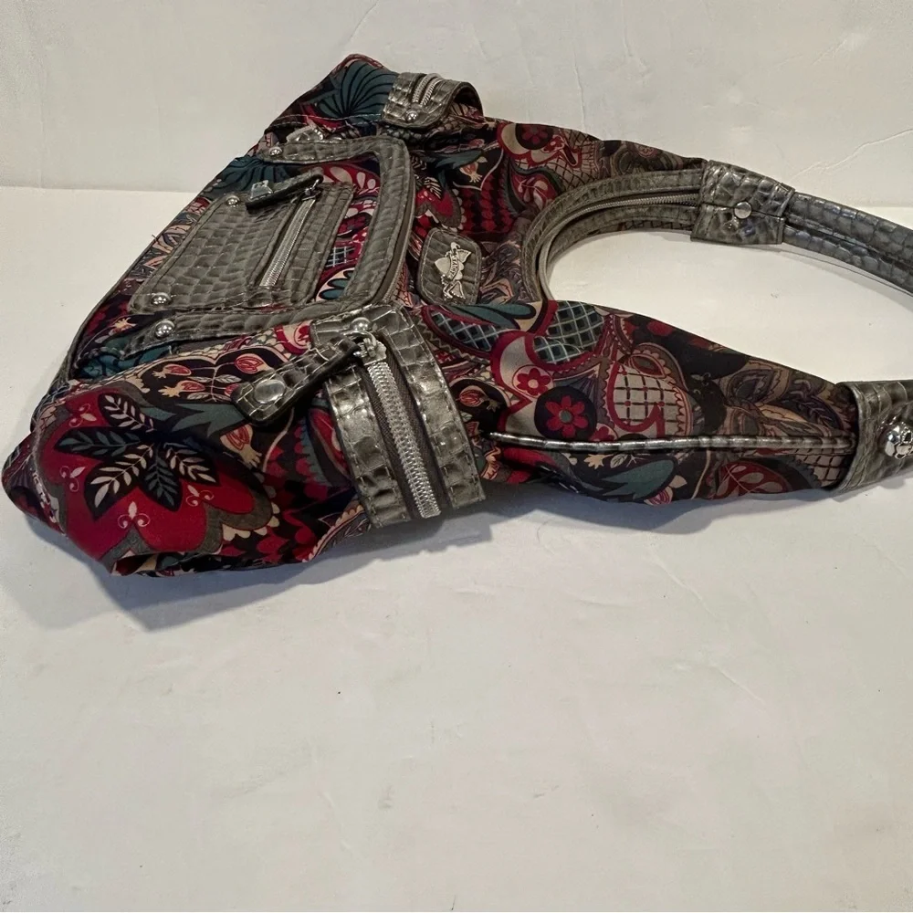 Kathy Van Zeeland Y2K Paisley Print Shoulder Bag Purse, Vintage, Boho, Designer